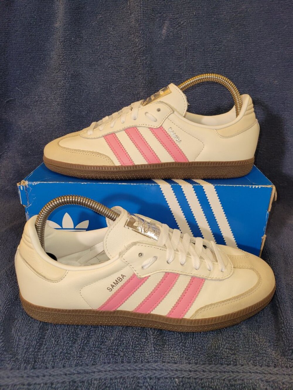 Adidas Samba Women's Size 8 White Lucid Pink Brown Gum Sneakers IG1962 (#2239)